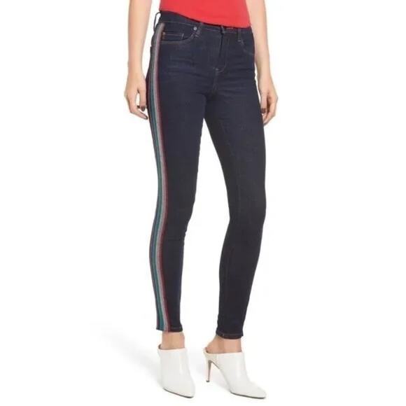 BLANKNYC The Bond Metallic Glitter Mid Rise Skinny Jeans Size 27 - Picture 1 of 8